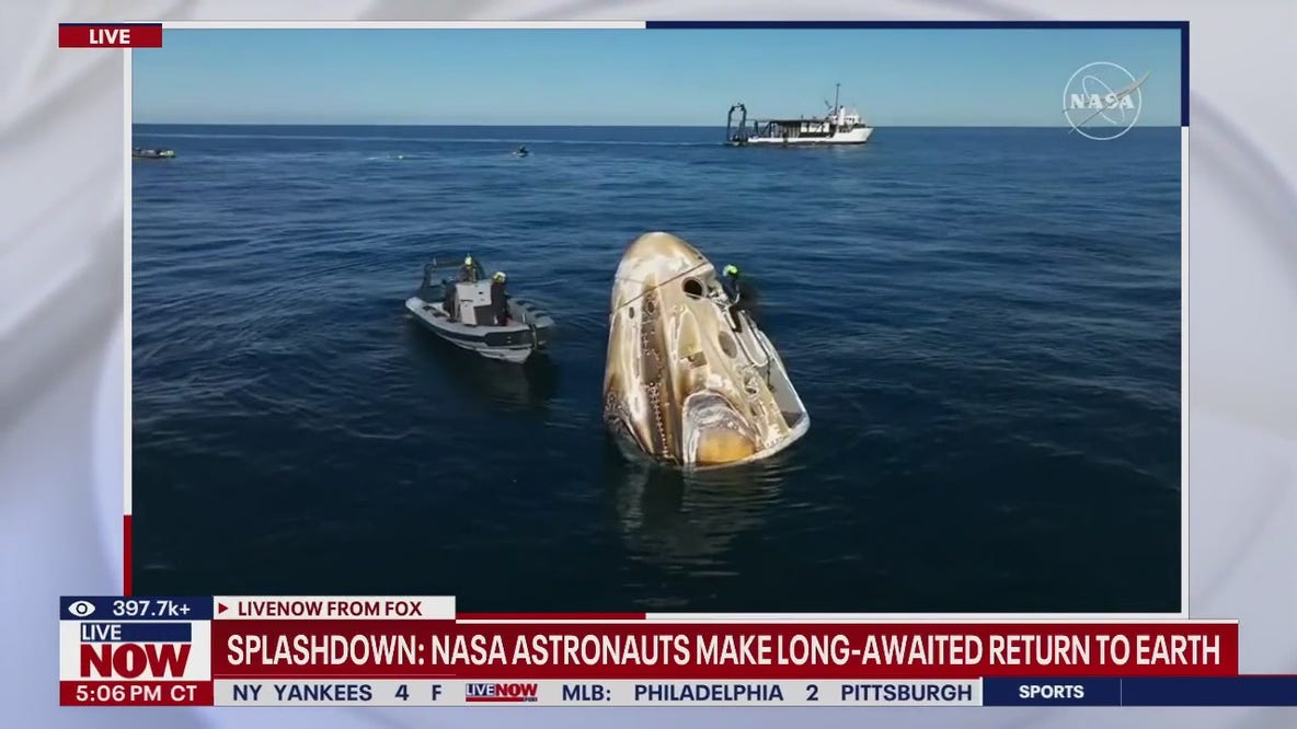 Full: Splashdown and recovery of astronauts